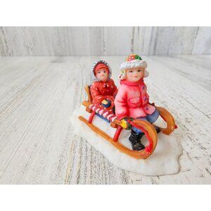 Owell kids sledding people accessory Xmas village